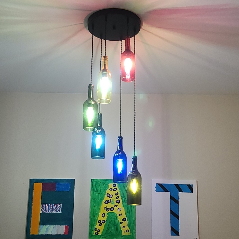 Handmade Glass Spiral Chandelier